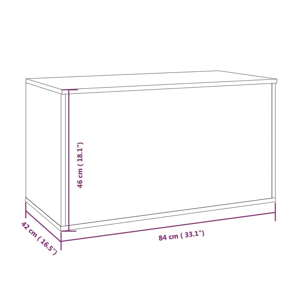 Aufbewahrungstruhe Grau Sonoma 84x42x46 cm Holzwerkstoff