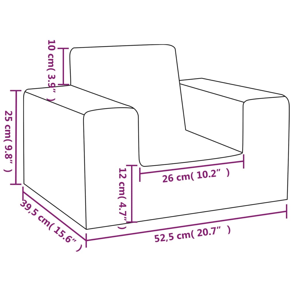 vidaXL Kindersofa Rosa Weich Plüsch