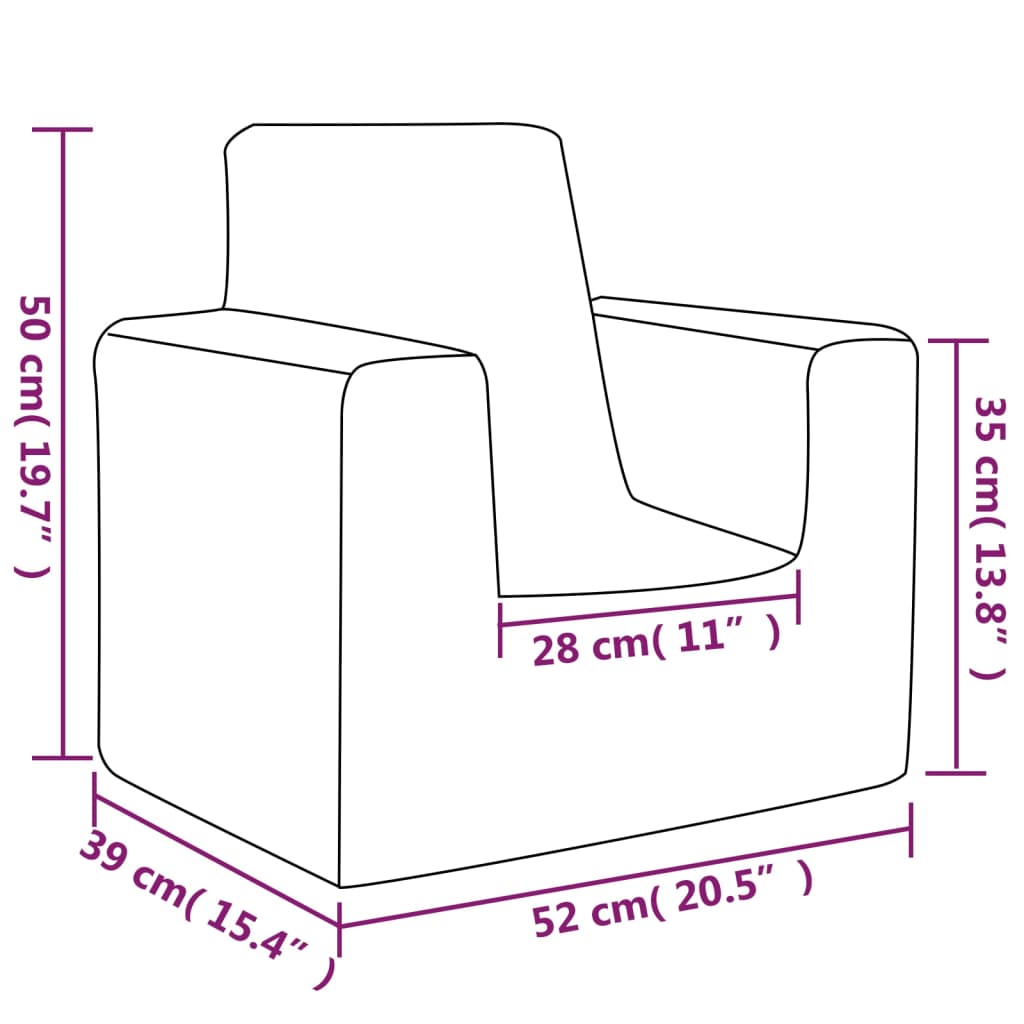 vidaXL Kindersofa Anthrazit Weich Plüsch