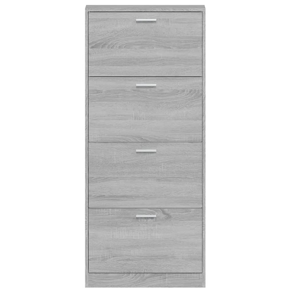 Schuhschrank Grau Sonoma 59x17x150 cm Holzwerkstoff