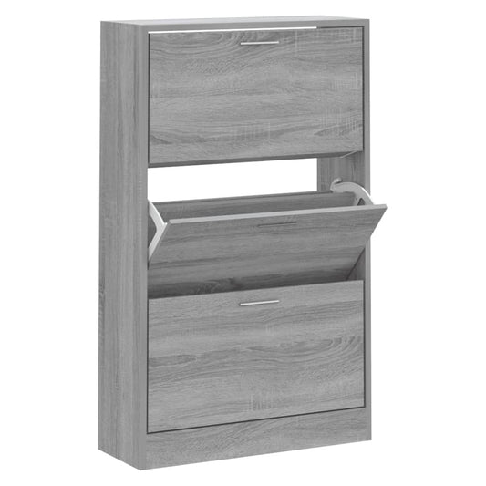 vidaXL Schuhschrank Grau Sonoma 63x24x103 cm Holzwerkstoff