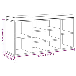 Schuhbank Räuchereiche 103x30x48 cm Holzwerkstoff Stilecasa