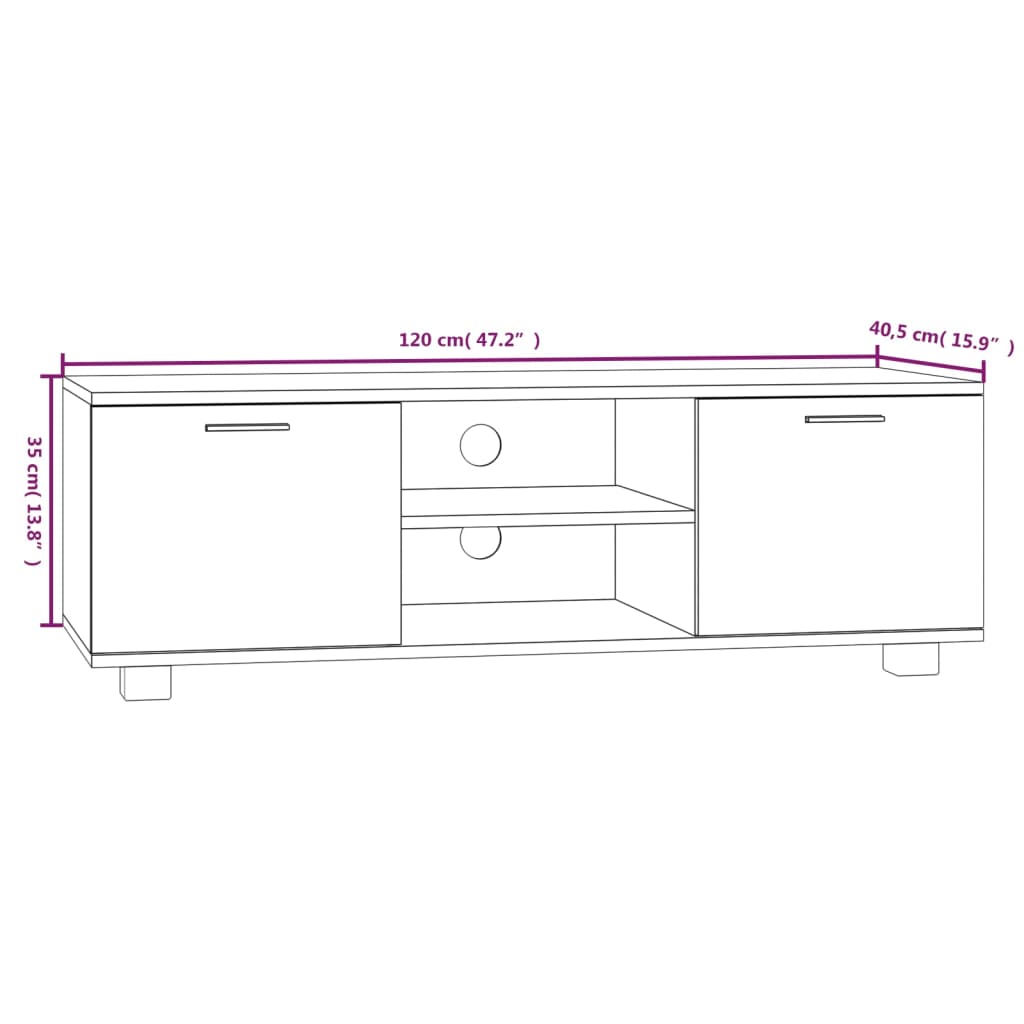 vidaXL TV-Schrank Sonoma-Eiche 120x40,5x35 cm Holzwerkstoff