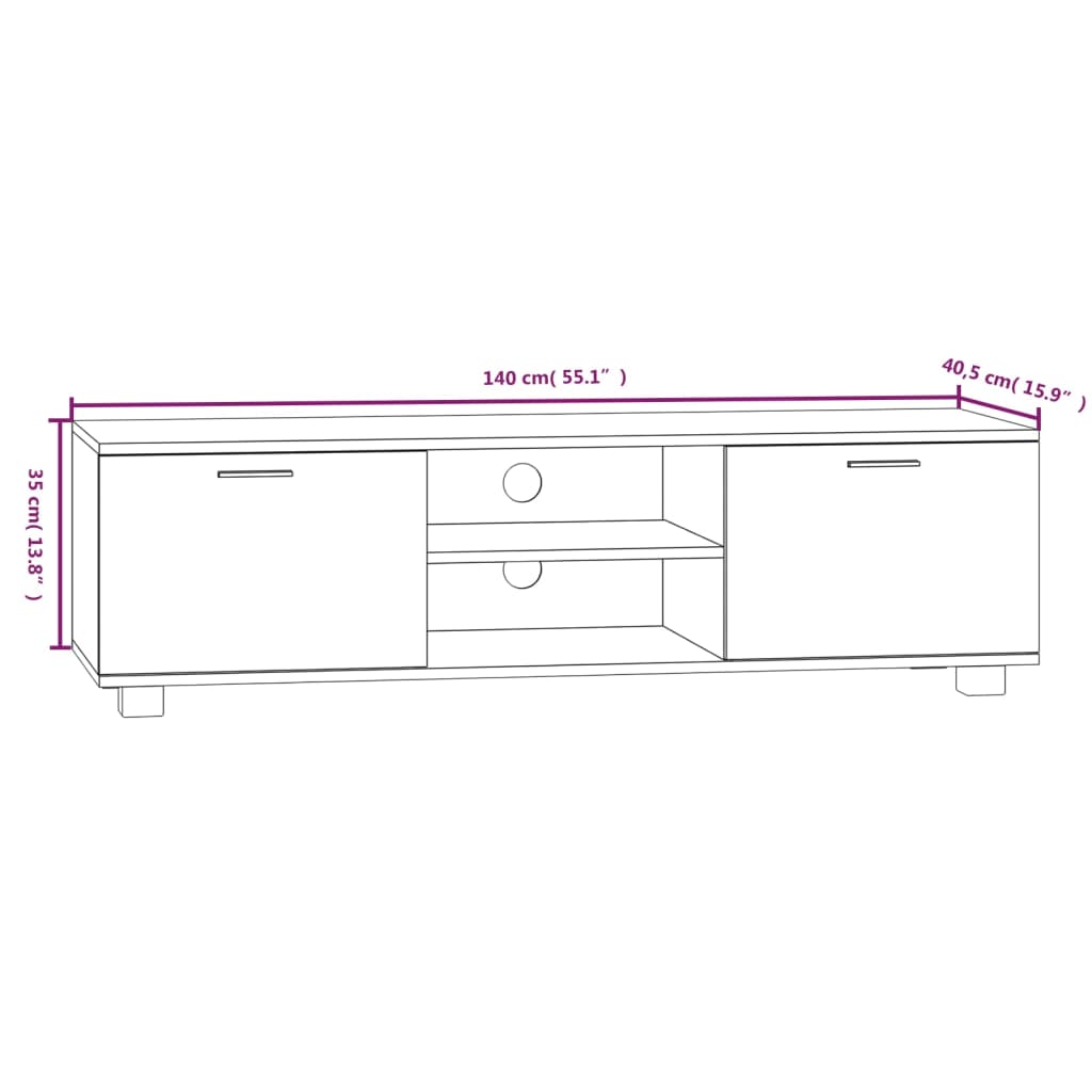 vidaXL TV-Schrank Sonoma-Eiche 140x40,5x35 cm Holzwerkstoff