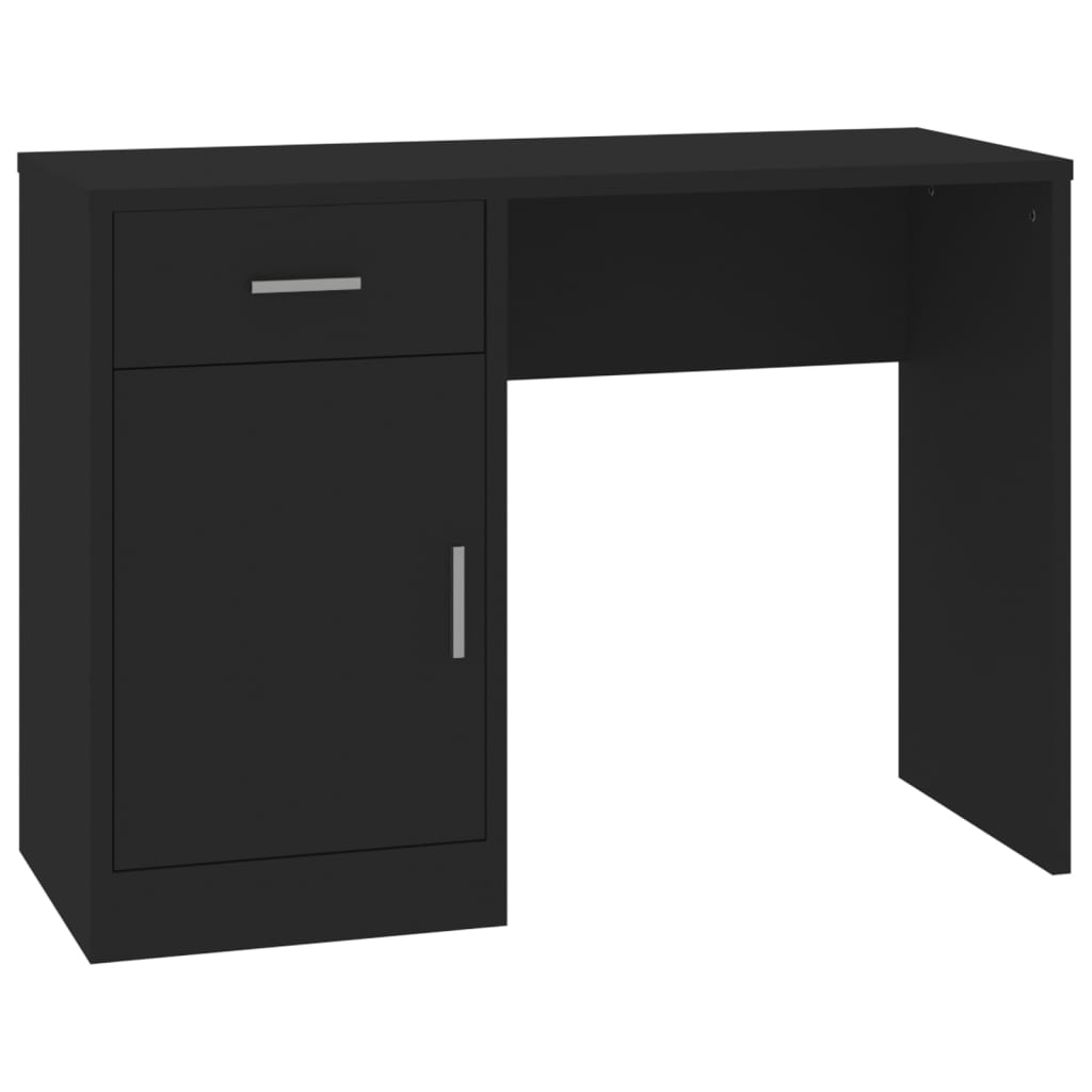 vidaXL Schreibtisch mit Stauraum Schwarz 100x40x73 cm Holzwerkstoff