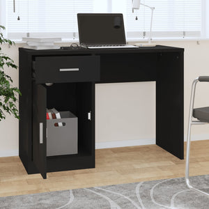 vidaXL Schreibtisch mit Stauraum Schwarz 100x40x73 cm Holzwerkstoff