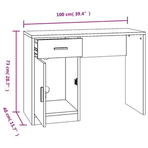 vidaXL Schreibtisch mit Stauraum Schwarz 100x40x73 cm Holzwerkstoff