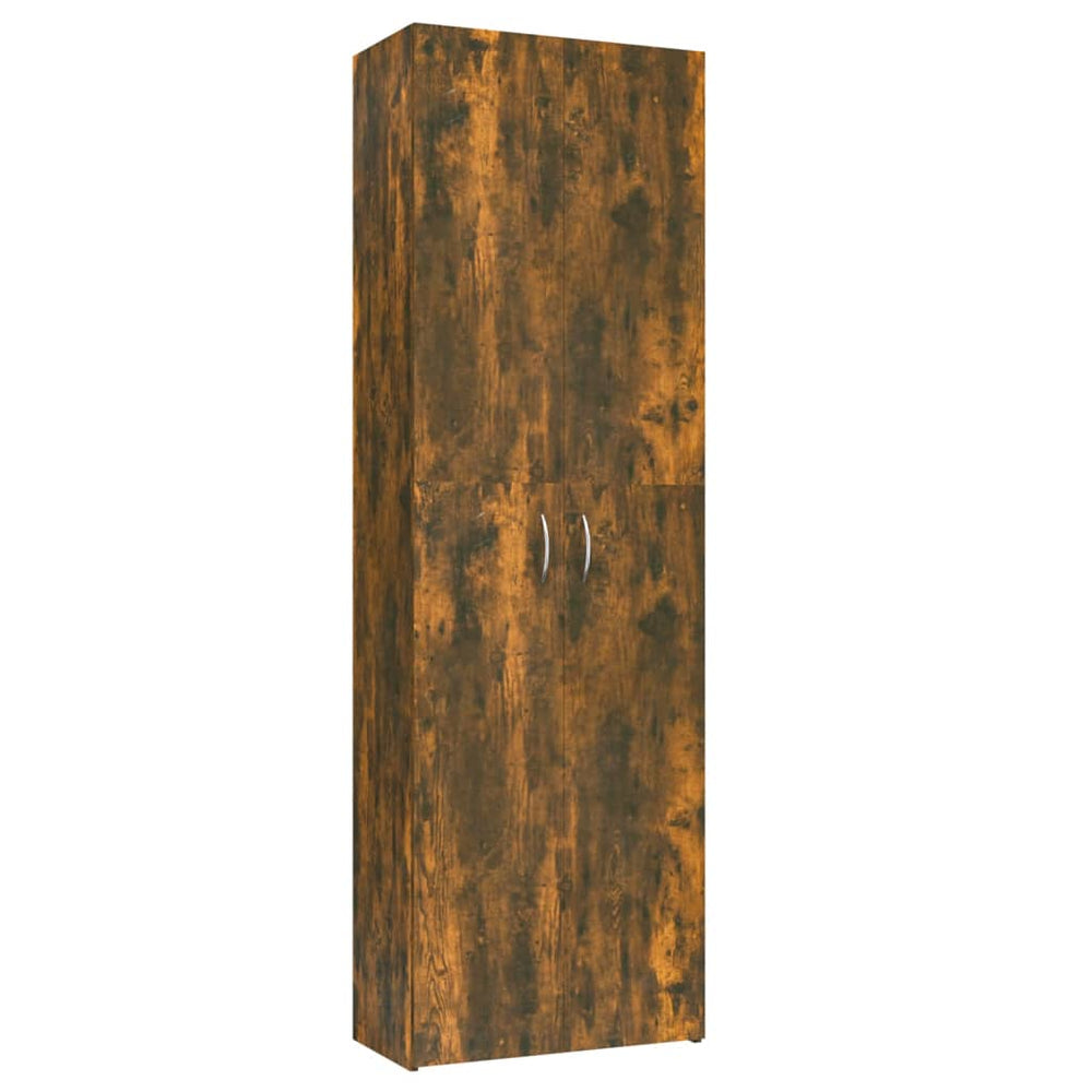 Büroschrank Räuchereiche 60x32x190 cm Holzwerkstoff Stilecasa