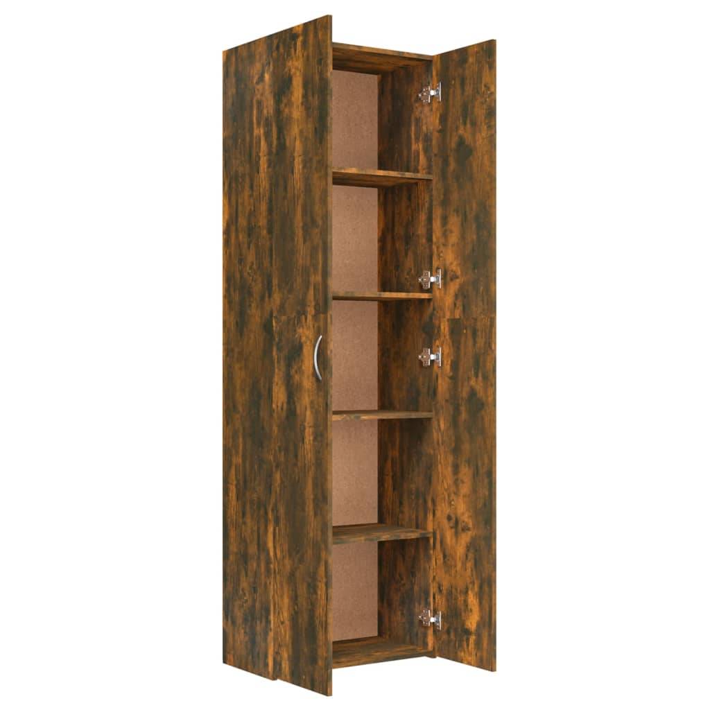 Büroschrank Räuchereiche 60x32x190 cm Holzwerkstoff Stilecasa