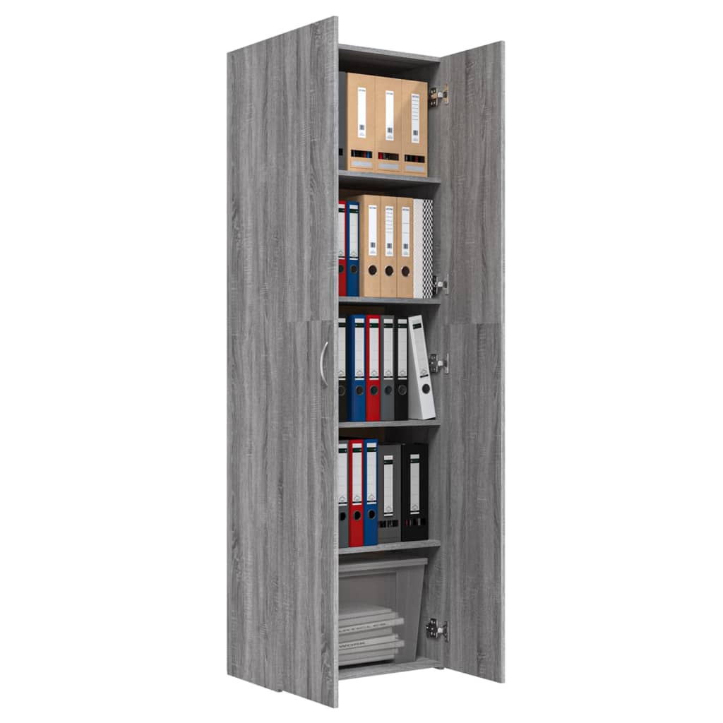 Büroschrank Grau Sonoma 60x32x190 cm Holzwerkstoff Stilecasa