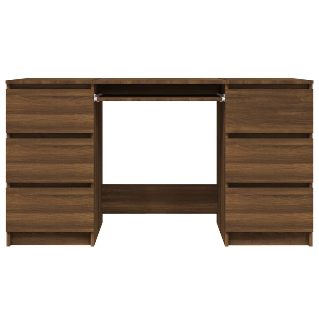 vidaXL Schreibtisch Braun Eichen-Optik 140x50x77 cm Holzwerkstoff