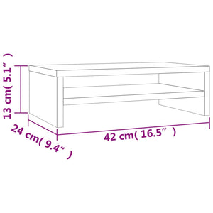 vidaXL Monitorständer Braun Eichen-Optik 42x24x13 cm Holzwerkstoff