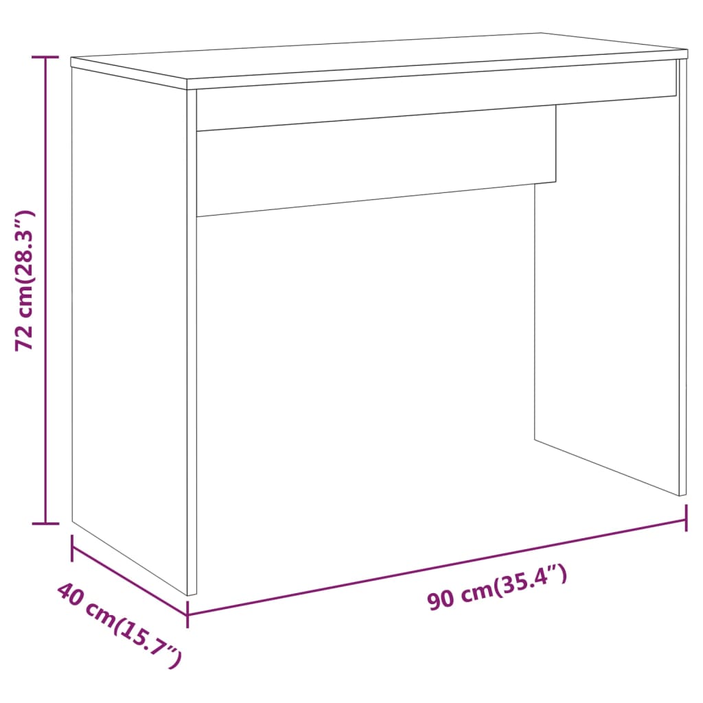 vidaXL Schreibtisch Räuchereiche 90x40x72 cm Holzwerkstoff