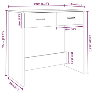 vidaXL Schreibtisch Räuchereiche 80x40x75 cm Holzwerkstoff