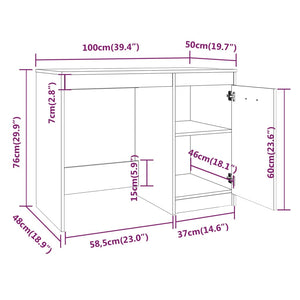 vidaXL Schreibtisch Räuchereiche 100x50x76 cm Holzwerkstoff