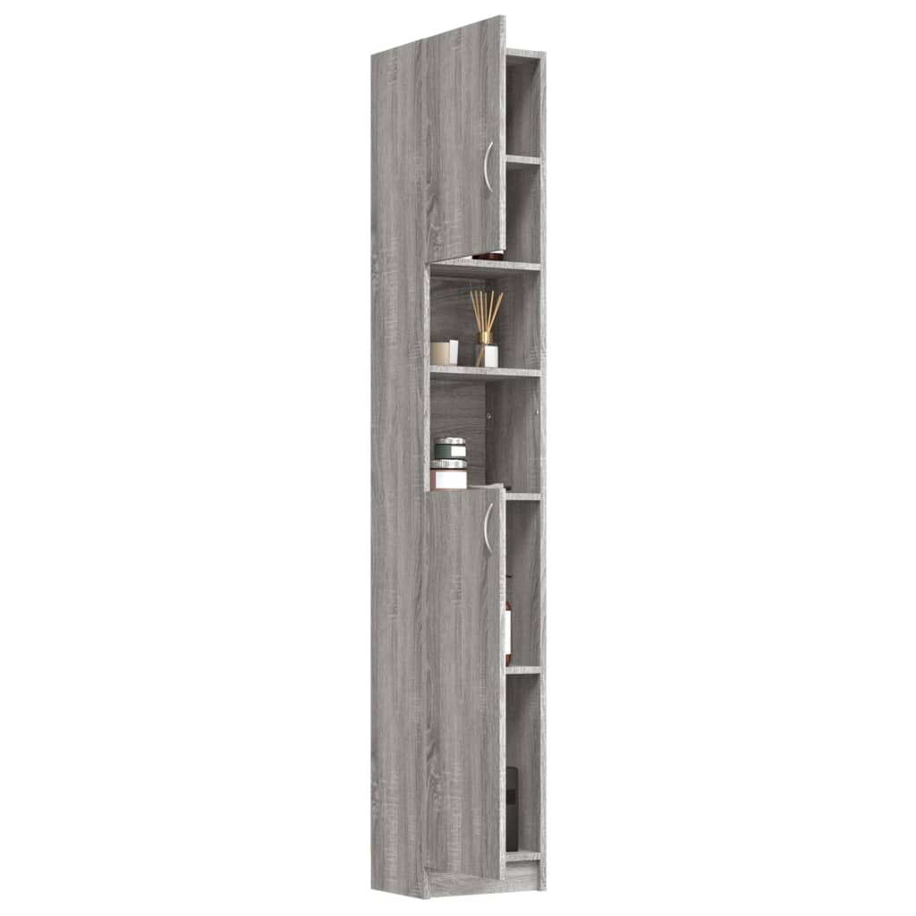 Badezimmerschrank Grau Sonoma 32x25,5x190 cm Holzwerkstoff