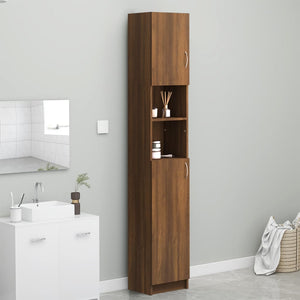 Badezimmerschrank Braun Eiche 32x25,5x190 cm Holzwerkstoff