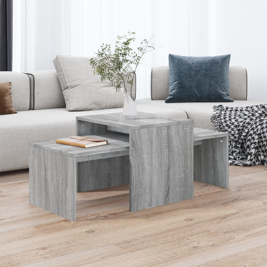 Couchtisch-Set Grau Sonoma 100x48x40 cm Holzwerkstoff Stilecasa