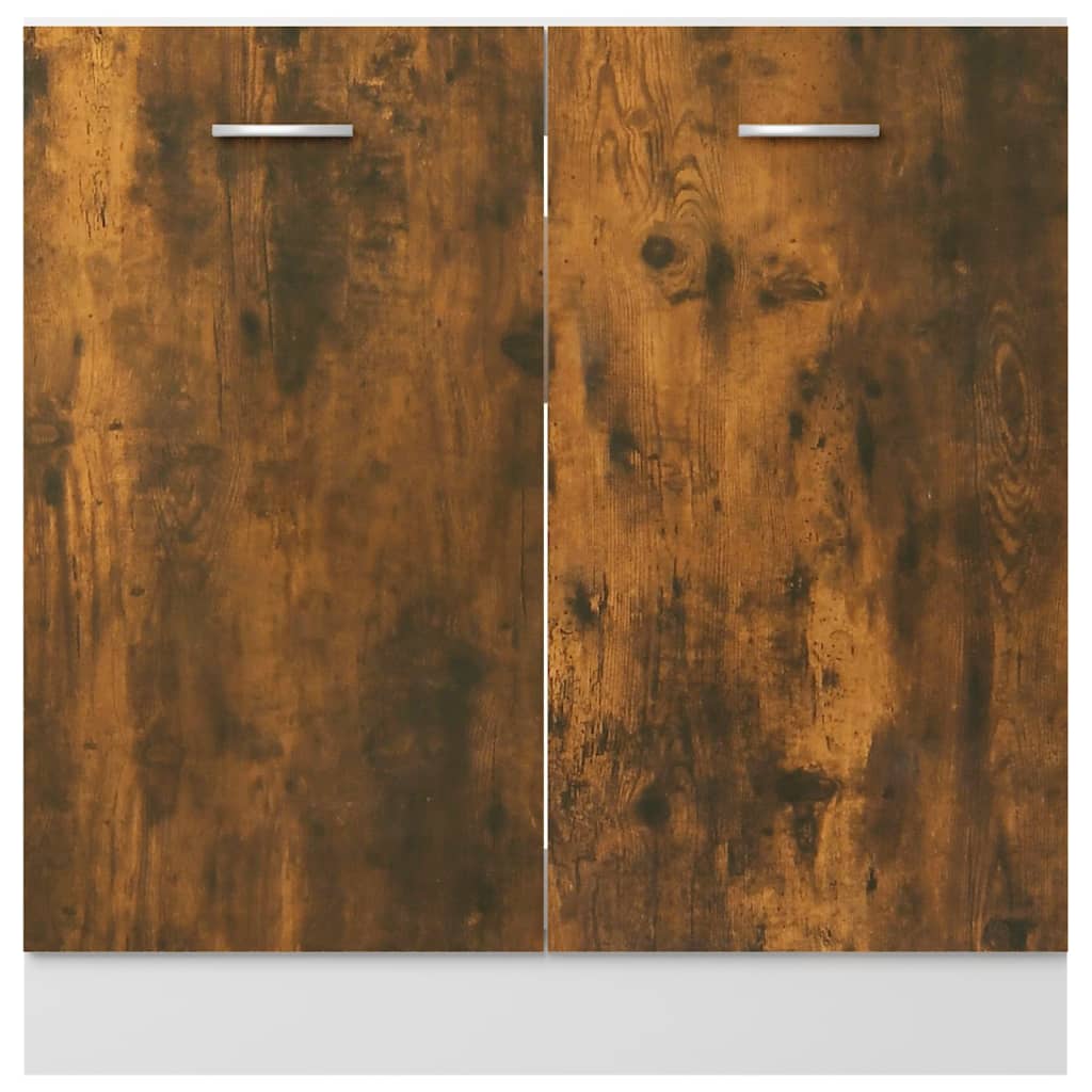 vidaXL Spülenunterschrank Räuchereiche 80x46x81,5 cm Holzwerkstoff