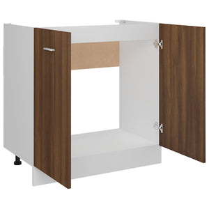 vidaXL Spülenunterschrank Braun Eiche-Optik 80x46x81,5cm Holzwerkstoff