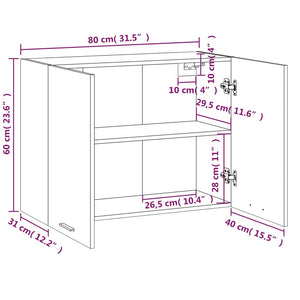 vidaXL Hängeschrank Räuchereiche 80x31x60 cm Holzwerkstoff