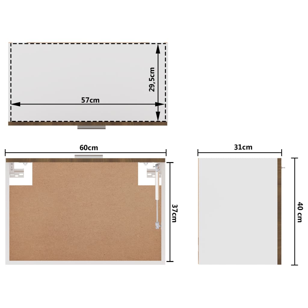 vidaXL Hängeschrank Braun Eichen-Optik 60x31x40 cm Holzwerkstoff