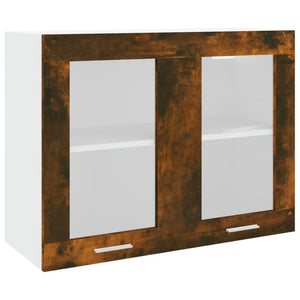 vidaXL Hängeschrank Glas Räuchereiche 80x31x60 cm Holzwerkstoff