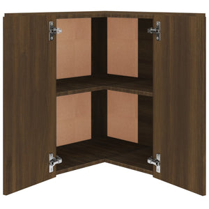 vidaXL Eck-Hängeschrank Braun Eiche-Optik 57x57x60 cm Holzwerkstoff