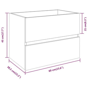 Waschbeckenunterschrank Grau Sonoma 60x38,5x45 cm Holzwerkstoff