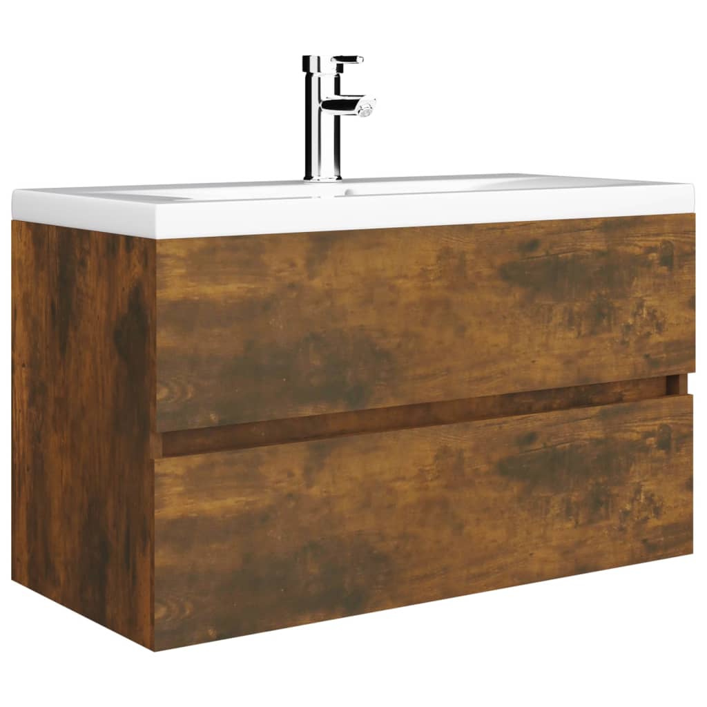 Waschbeckenschrank Räuchereiche 80x38,5x45 cm Holzwerkstoff VIDAXL