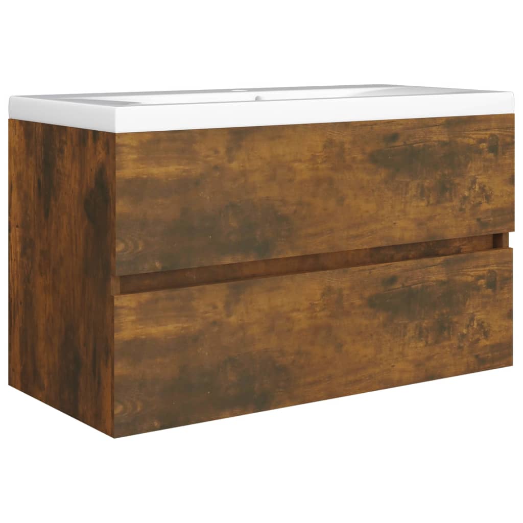 Waschbeckenschrank Räuchereiche 80x38,5x45 cm Holzwerkstoff VIDAXL