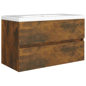 Waschbeckenschrank Räuchereiche 80x38,5x45 cm Holzwerkstoff VIDAXL