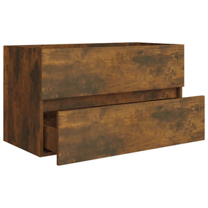 Waschbeckenschrank Räuchereiche 80x38,5x45 cm Holzwerkstoff VIDAXL