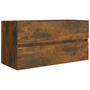 Waschbeckenschrank Räuchereiche 90x38,5x45 cm Holzwerkstoff VIDAXL