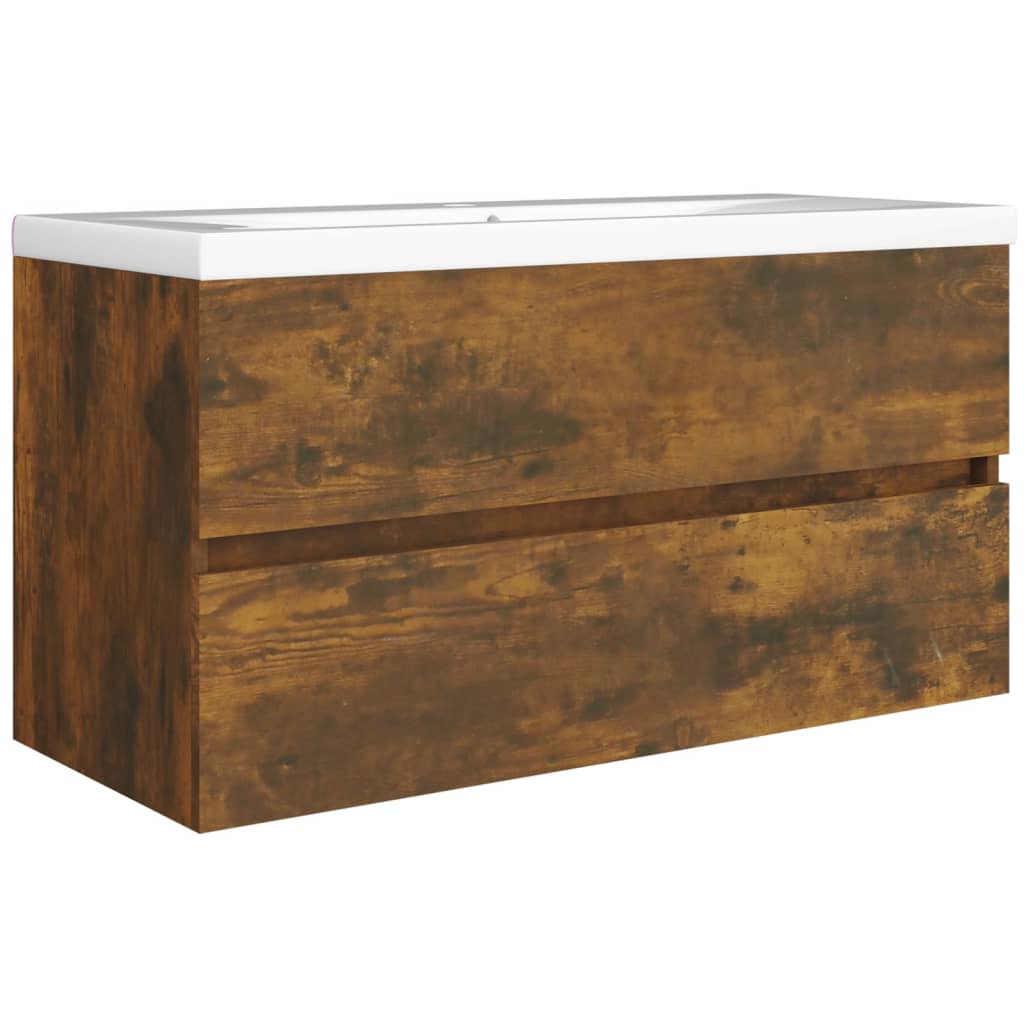 Waschbeckenschrank Räuchereiche 90x38,5x45 cm Holzwerkstoff VIDAXL