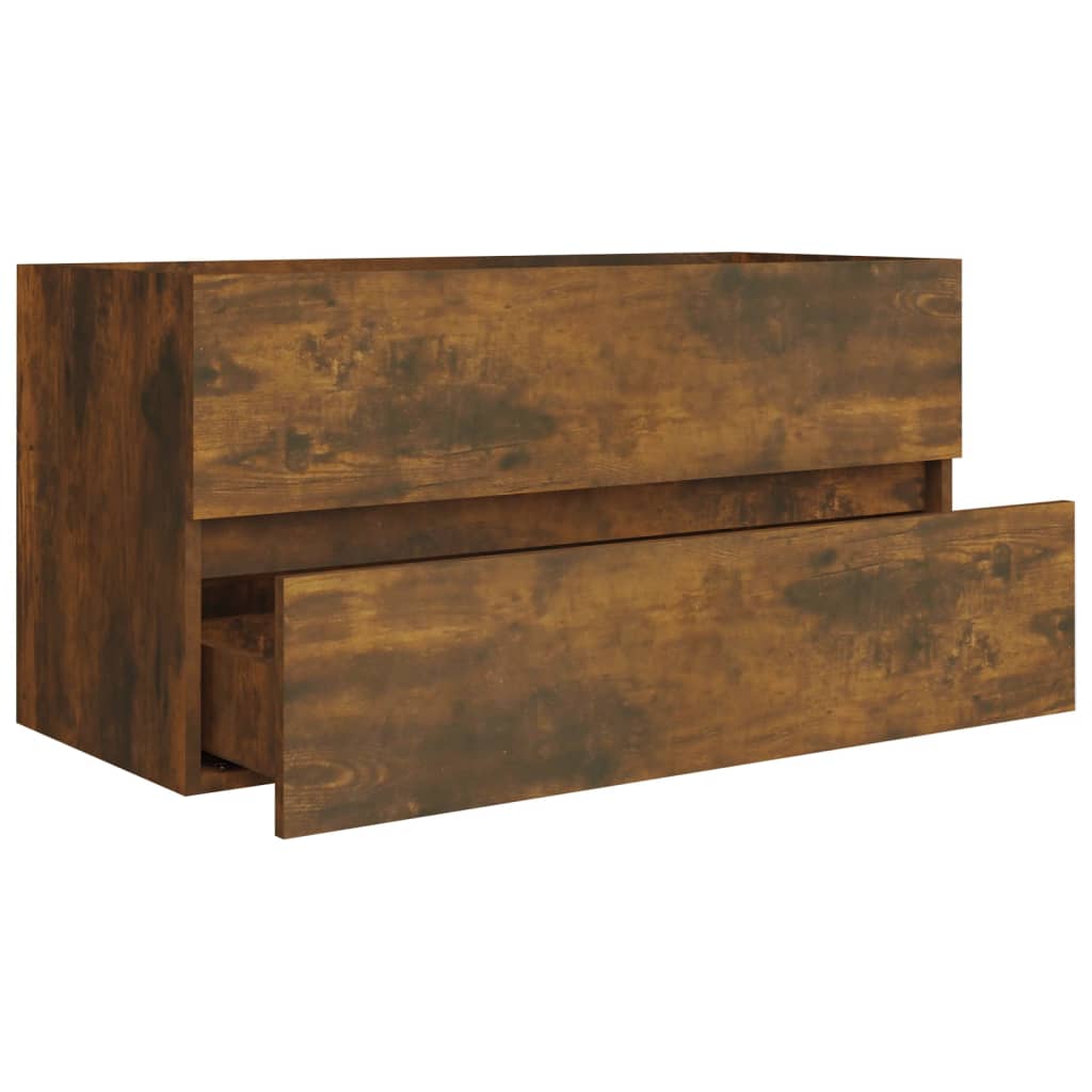 Waschbeckenschrank Räuchereiche 90x38,5x45 cm Holzwerkstoff VIDAXL