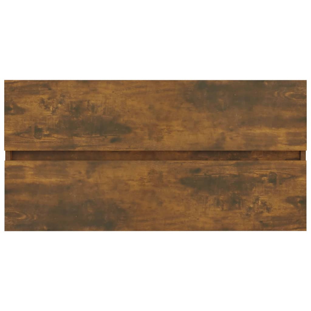 Waschbeckenschrank Räuchereiche 90x38,5x45 cm Holzwerkstoff VIDAXL