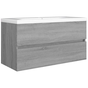 Waschbeckenunterschrank Grau Sonoma 90x38,5x45 cm Holzwerkstoff VIDAXL