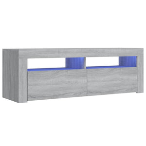 TV-Schrank mit LED-Leuchten Grau Sonoma 120x35x40 cm Stilecasa