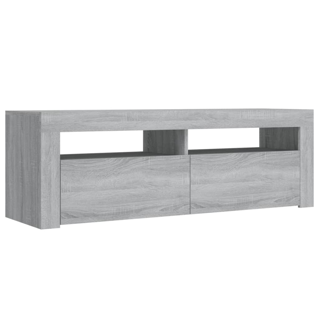 TV-Schrank mit LED-Leuchten Grau Sonoma 120x35x40 cm Stilecasa