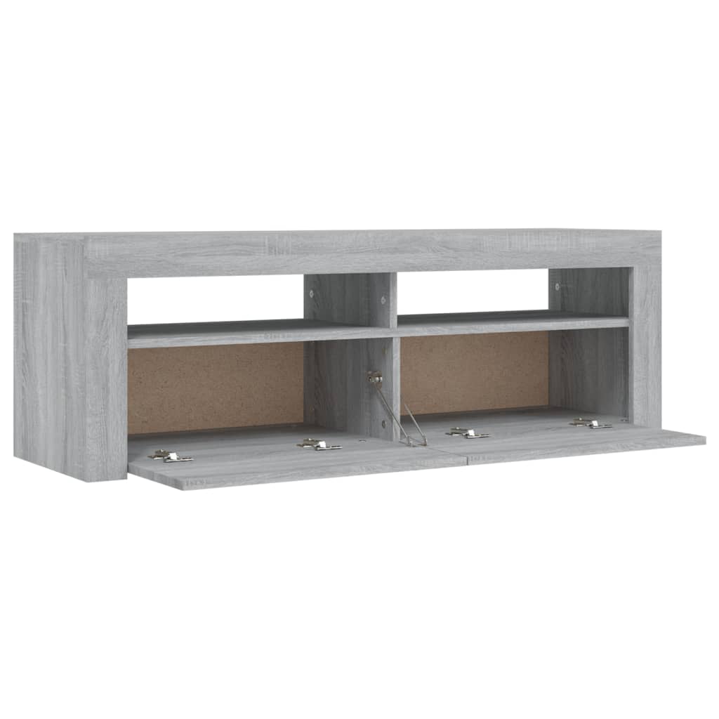 TV-Schrank mit LED-Leuchten Grau Sonoma 120x35x40 cm Stilecasa