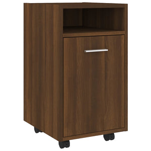 vidaXL Beistellschrank mit Rollen Braun Eichen-Optik 33x38x60 cm