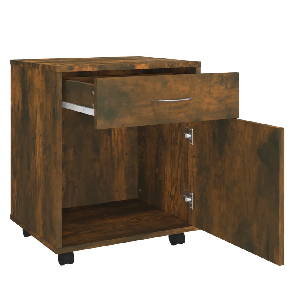 vidaXL Rollschrank Räuchereiche 45x38x54 cm Holzwerkstoff