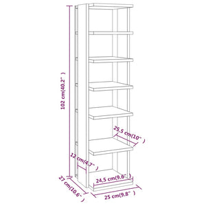 vidaXL Schuhregale 2 Stk. Räuchereiche 27,5x27x102 cm Holzwerkstoff