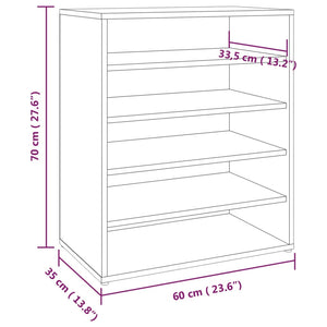 Schuhschrank Räuchereiche 60x35x70 cm Holzwerkstoff