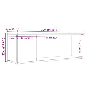 TV-Schrank Grau Sonoma 100x24x32 cm Holzwerkstoff VIDAXL