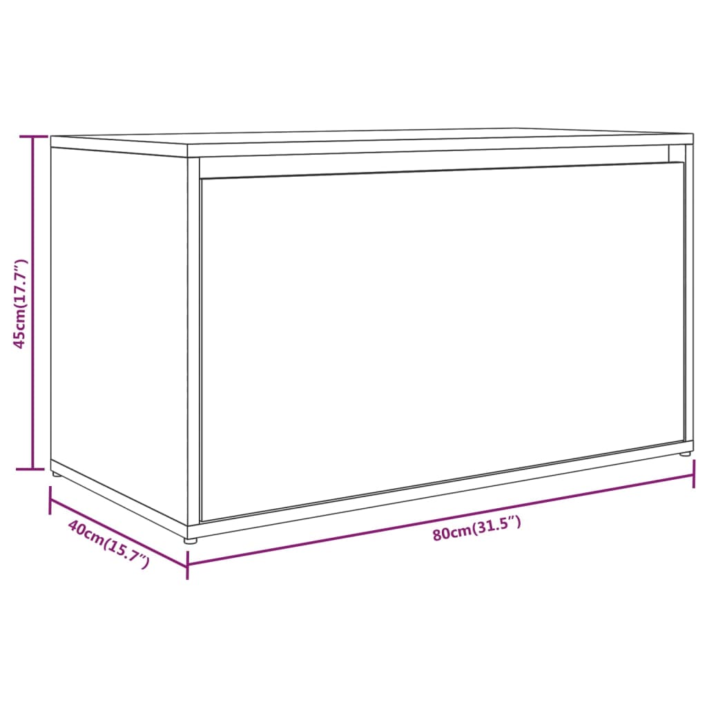 vidaXL Flurbank 80x40x45 cm Grau Sonoma Holzwerkstoff