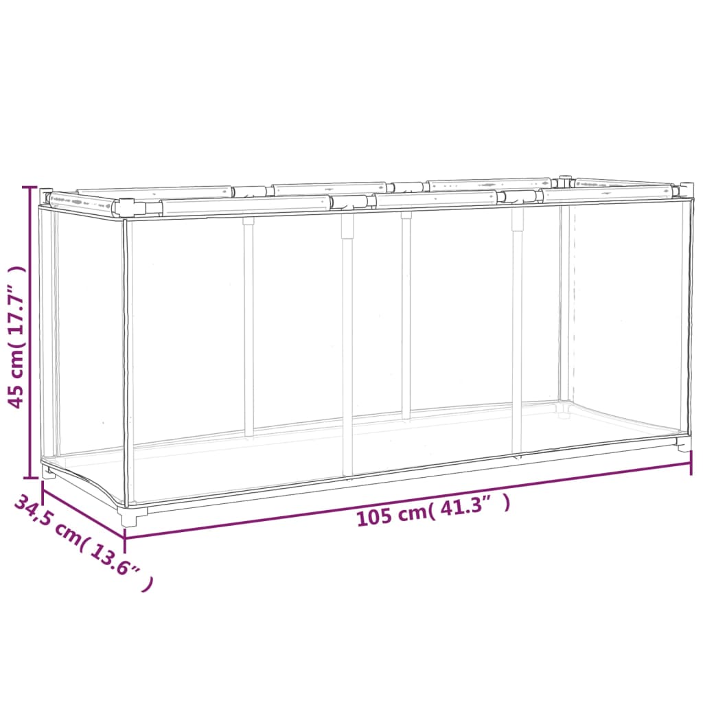 vidaXL Aufbewahrungsbox Grau 105x34,5x45 cm Stoff