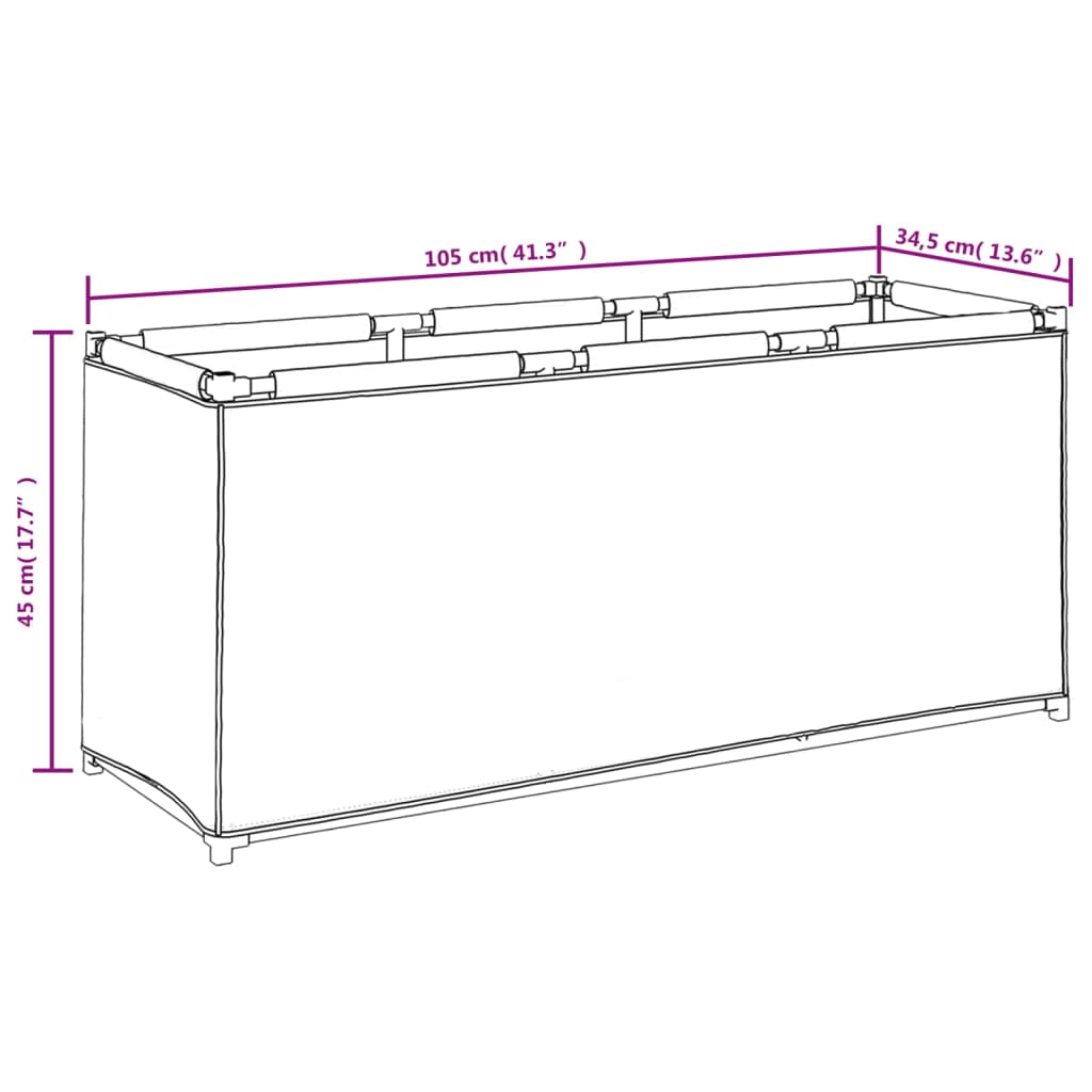 vidaXL Aufbewahrungsbox Grau 105x34,5x45 cm Stoff