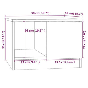 Couchtisch Räuchereiche 50x50x36 cm Holzwerkstoff Stilecasa